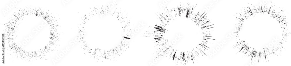 Aufkleber Collection of ink splashes for speckle effect .Set of Black Spray Blot of Ink. Place blobs, stains and splats in this pack over any object to create grunge effect .Spray paint drips .abstract vector.