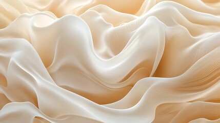 Fototapeta premium Abstract Beige and White Fabric Waves