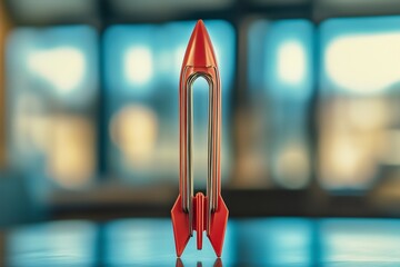 National Science Day: Creative Thinking, Innovation & Success Concept – Rocket Paper Clip Symbolizing Growth