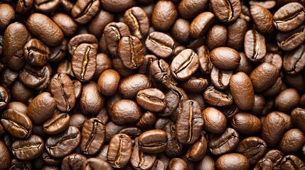 Fototapeta premium Roasted Coffee Beans Close-Up Texture