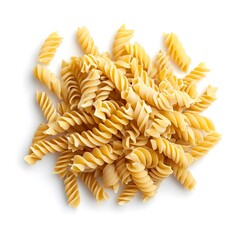 Delicious Pasta Isolated on Firm White Background Close-Up