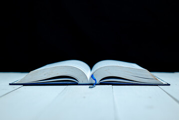 An open book on the table