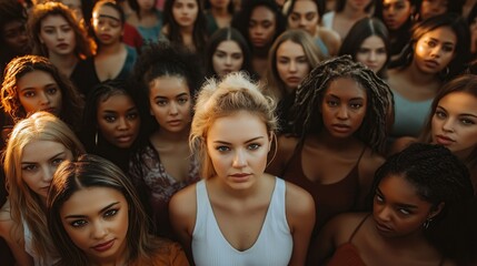 Obraz premium A group of diverse women showcasing unity, empowerment, and friendship.