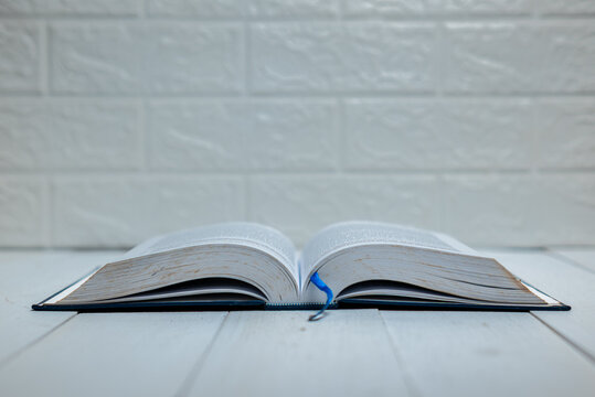An open book on the table