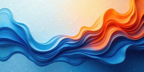 Fototapeta premium Abstract Flowing Hues A Serene Composition of Intertwined Paper Waves in Vibrant Blue and Orange Tones