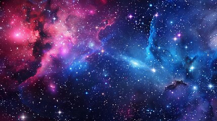 Expansive outer space night sky showcasing a shimmering starfield, radiant galaxies, and infinite cosmic universe in a deep black celestial background