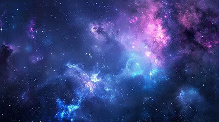 Expansive outer space night sky showcasing a shimmering starfield, radiant galaxies, and infinite cosmic universe in a deep black celestial background