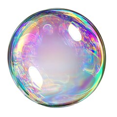 Gleaming Soap Bubble on White Background