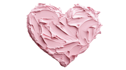 Pink heart shape representing love and affection on transparent background