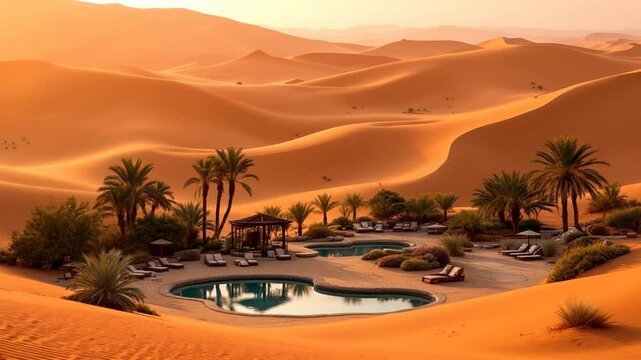 Oasis Pool, Desert Sunrise, Morocco, Luxury Resort