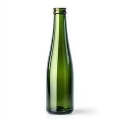 Eco-Friendly Clean Green Beer Bottle on Firm White Background