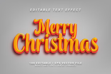 Cute Merry Christmas 3D Style Editable Text Effect Design