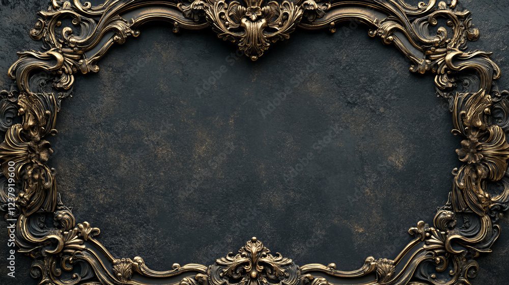 Poster medieval frame with royal crown in vintage style. vector version also available in gallery