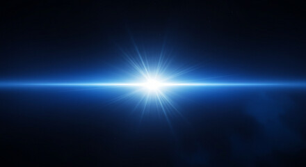 Obraz premium Glowing energy flare expands symmetrically in a dark void, evoking sci-fi, cosmic power, and futuristic technology themes