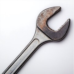 Professional Steel Wrench Spanner Tool Isolated on White Background