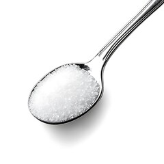 Isolated Teaspoon with Sugar on White Background