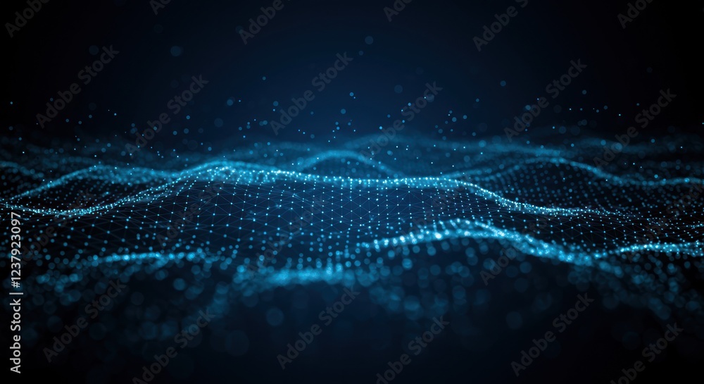 Aufkleber abstract blue digital waveform: a mesmerizing visualization of data flow and connectivity in cybersp