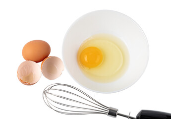 chicken egg and immersion blender on transparent background. png file