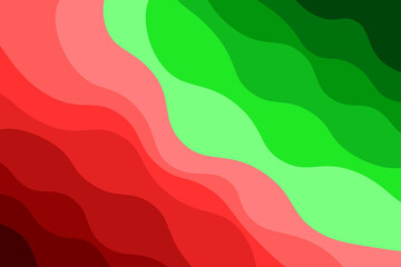 Abstract colored background with transition from green to red with waves. Vector illustration of background