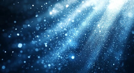 Naklejka premium Digital Data Rain with Binary Code on Dark Blue Background