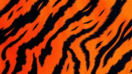 Fototapeta premium Fiery Tiger Stripes: A Bold, Textured Animal Print Design