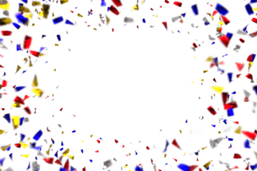3D Lots of colorful & metallic confetti background.