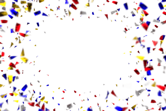 3D Lots of colorful & metallic confetti background.