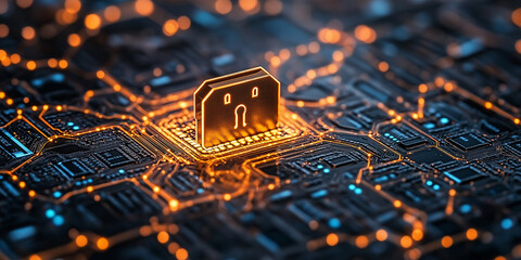 Digital security enhancement virtual environment infographic technology landscape futuristic viewpoint cyber protection concept