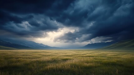 Stormy landscape view mountain region nature photography dramatic environment wide angle serenity