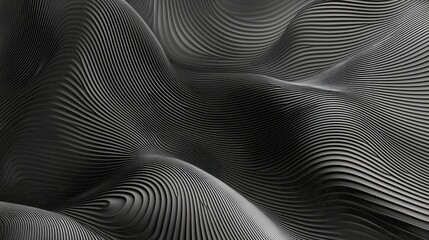 Abstract Black Waves: A Dynamic Monochromatic Background Texture for Modern Design