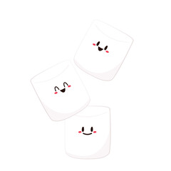 Marshmallow cartoon. marshmallow character design. Marshmallow vector.