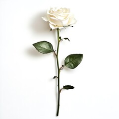 Obraz premium Elegant White Rose on White Background