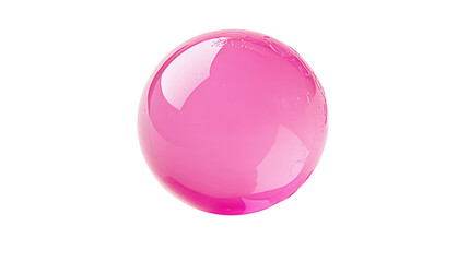 Fototapeta premium Bright pink sphere floating on transparent background