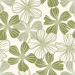 Flower seamless pattern design with beautiful flower and leaves. Flower art. floral and leaf pattern design for fabric, cotton, wallpaper, satin, gift wrap, carpet, background.	