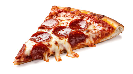 Slice of pizza isolated on white background