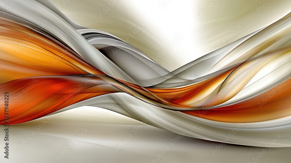 Poster modern digital funnel with flowing colors and curves in a dynamic abstract design