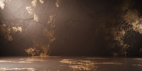 Dark brown and gold textured background creating dramatic effect