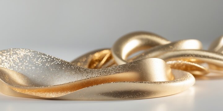 Shiny brass texture with pearl gold gradient and glitter accents.