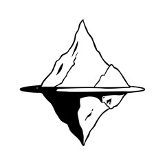 Fototapeta premium Mystical Iceberg Reflection Graphic Illustration
