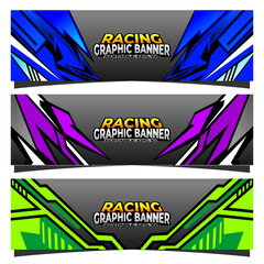 Racing graphic banner template design