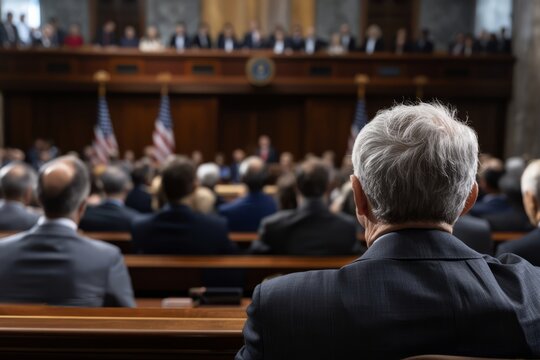 Economists presenting a report on Social Security solvency to a congressional committee. Graphs and charts show, Generative AI 