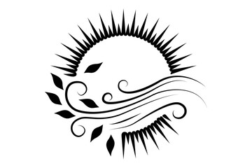 Refreshing icon. The icon of a sun with a light wind, an icon that expresses freshness, coolness.