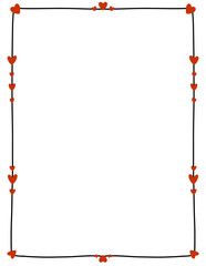 valentine line border hand drawn cute doodle heart valentine frame minimalist girly line art for wedding valentines day