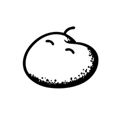 Stylized Apple Silhouette Simple Black And White Design