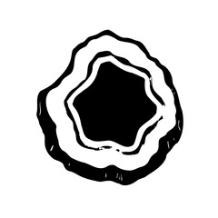 Abstract Graphic Black And White Rough Circular Shape