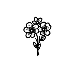 Black and White Floral Vector Illustration Design