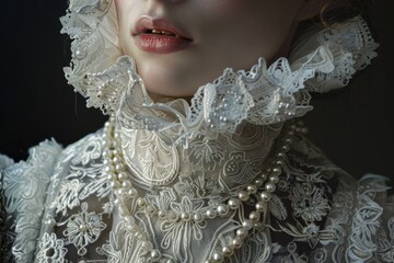 Mysterious Baroque Woman with Hidden Face Layers