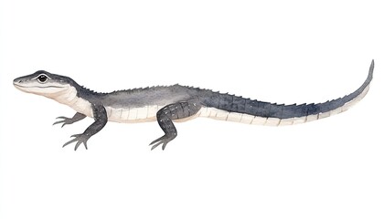 A detailed illustration of a lizard in a neutral pose, showcasing its unique features and coloration