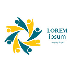 rotating successful people community logo design