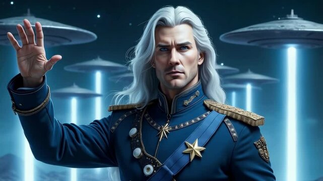 Ashtar, the Pleiadian commander of the Silver Fleet, the military branch of the Galactic Federation of Light